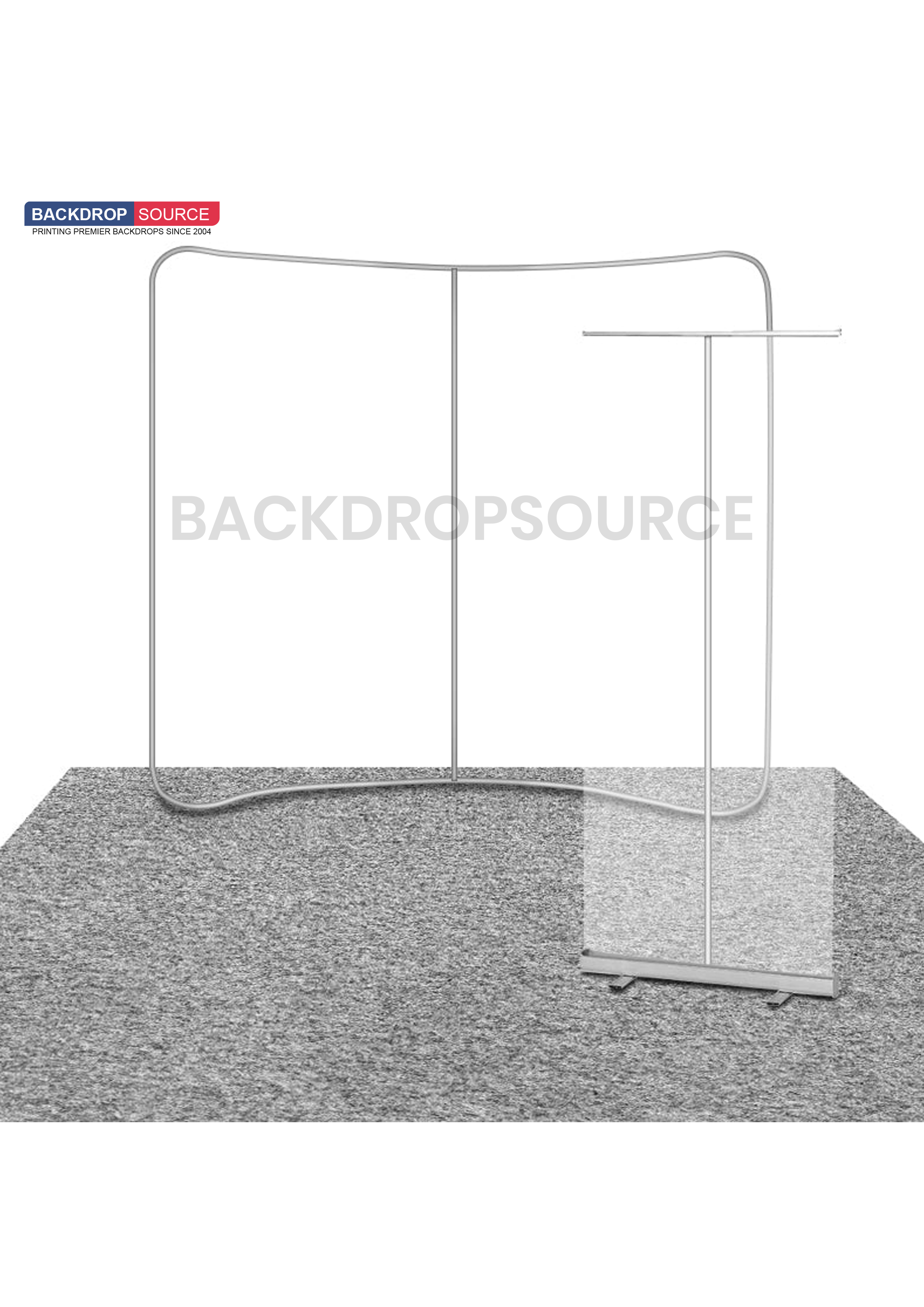 10x10 Booth Kit with Backwall and Rollup Banner Stand