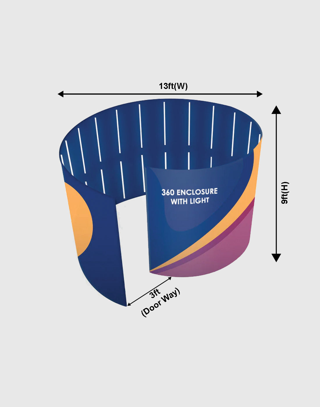 360° Custom Printed Exhibition Booth with LED lights - Backdropsource