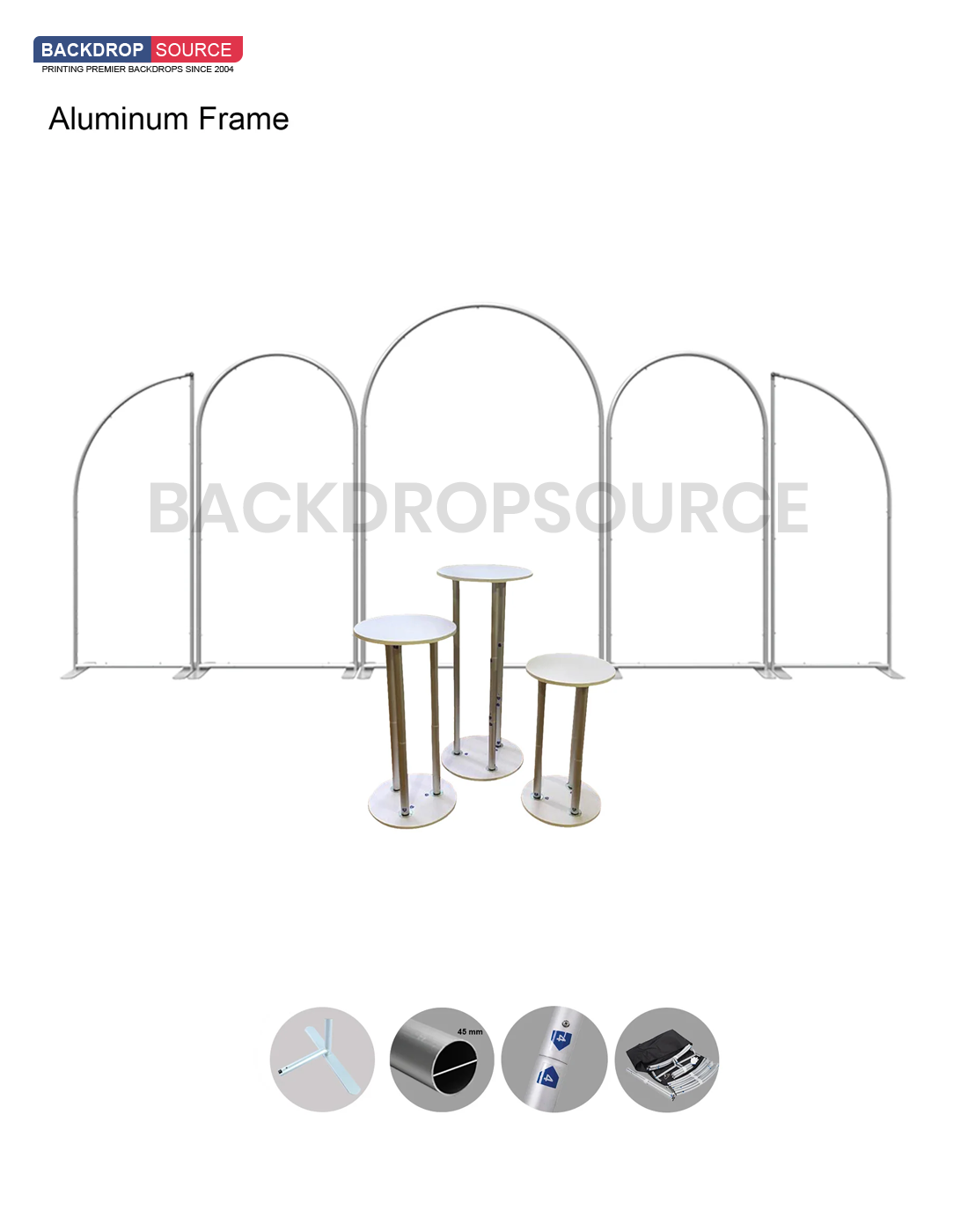 Set per feste ad arco - 5 pareti con zoccolo