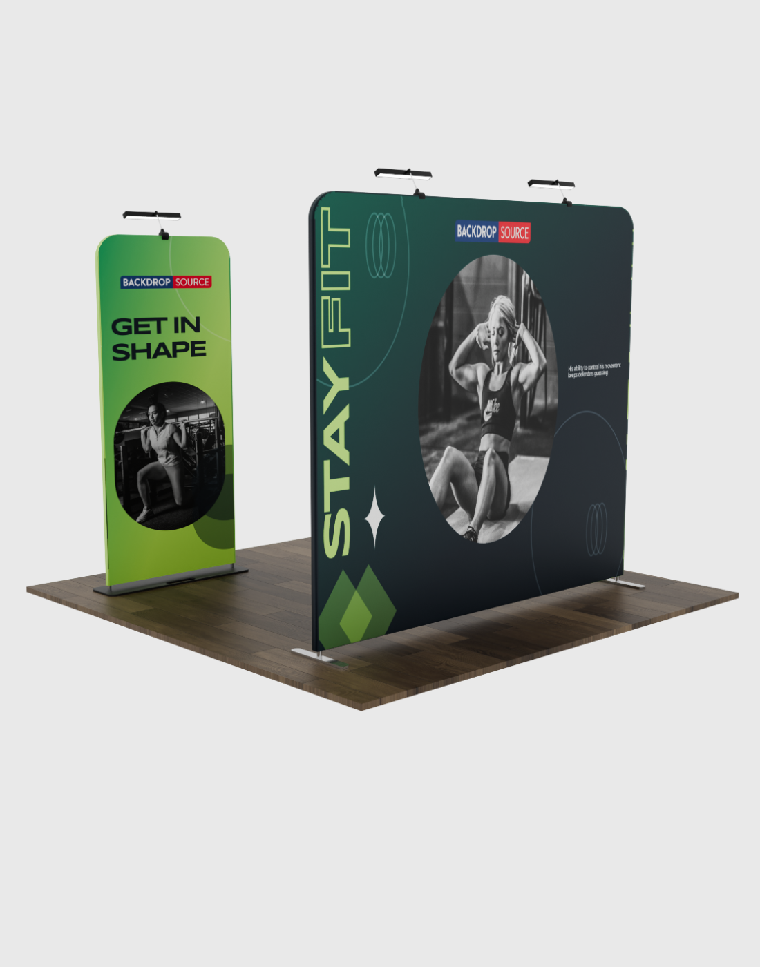 EZ Exhibit Essentials: 10x10 Booth Kit with Backwall and Banner Stand