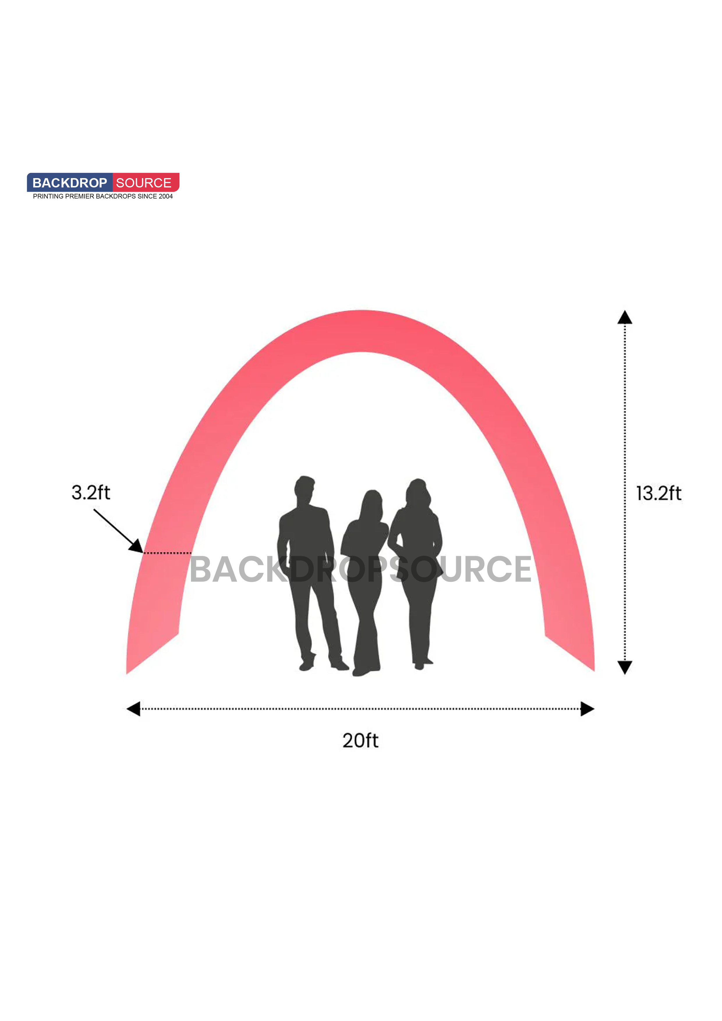 C Shape Tension Fabric Arch - 20ft