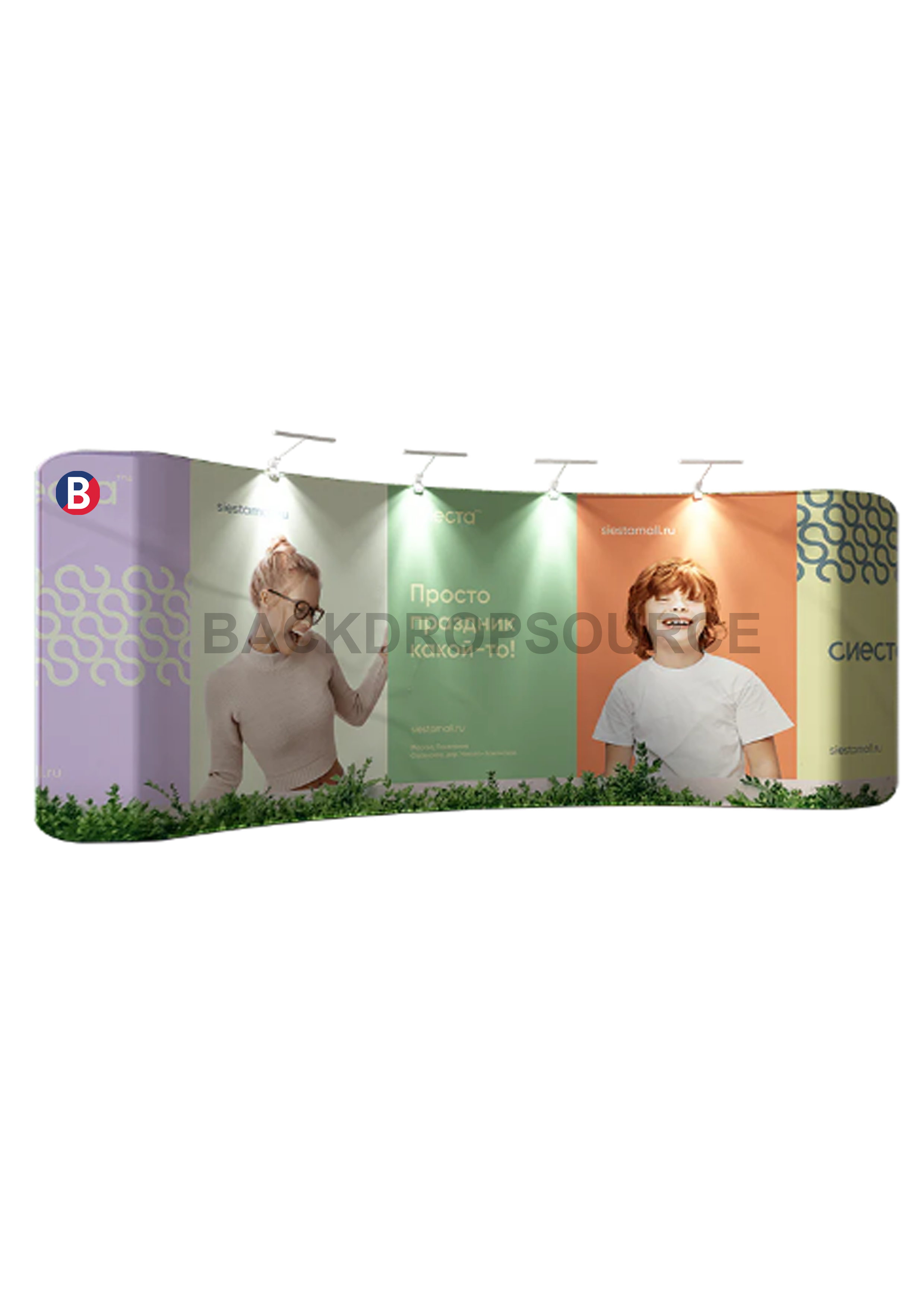 Curved Tension Fabric Media Wall Display