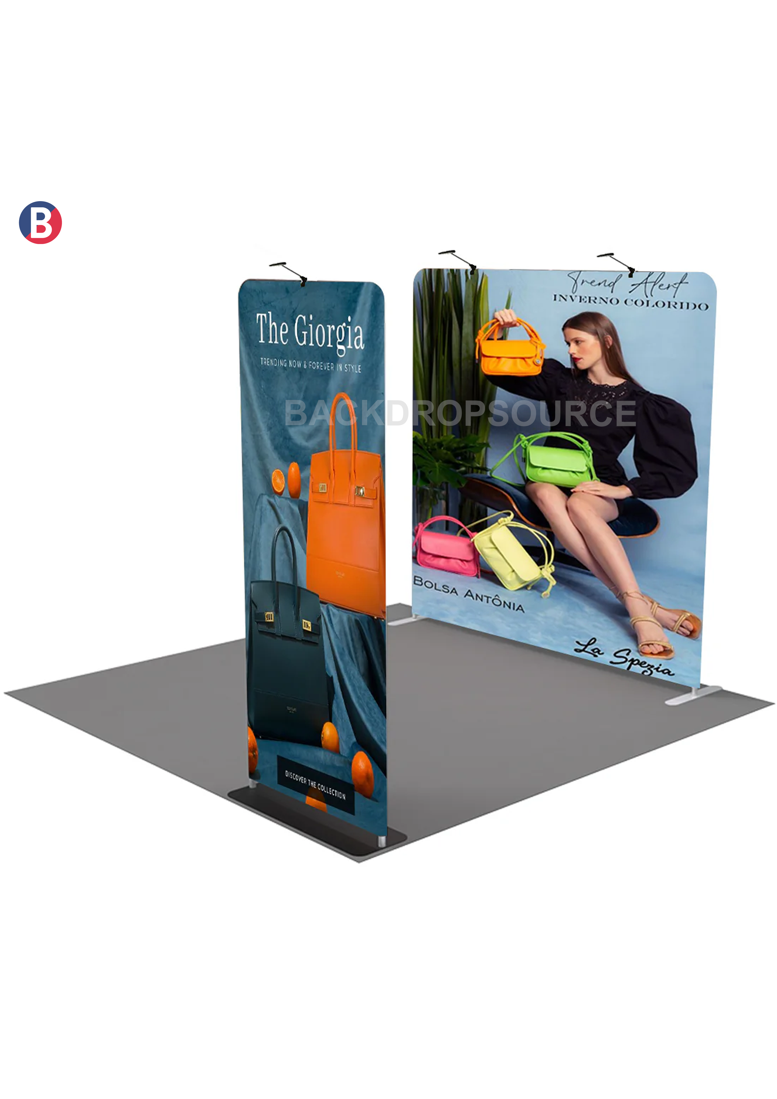 EZ Exhibit Essentials: 10x10 Booth Kit with Backwall and Banner Stand