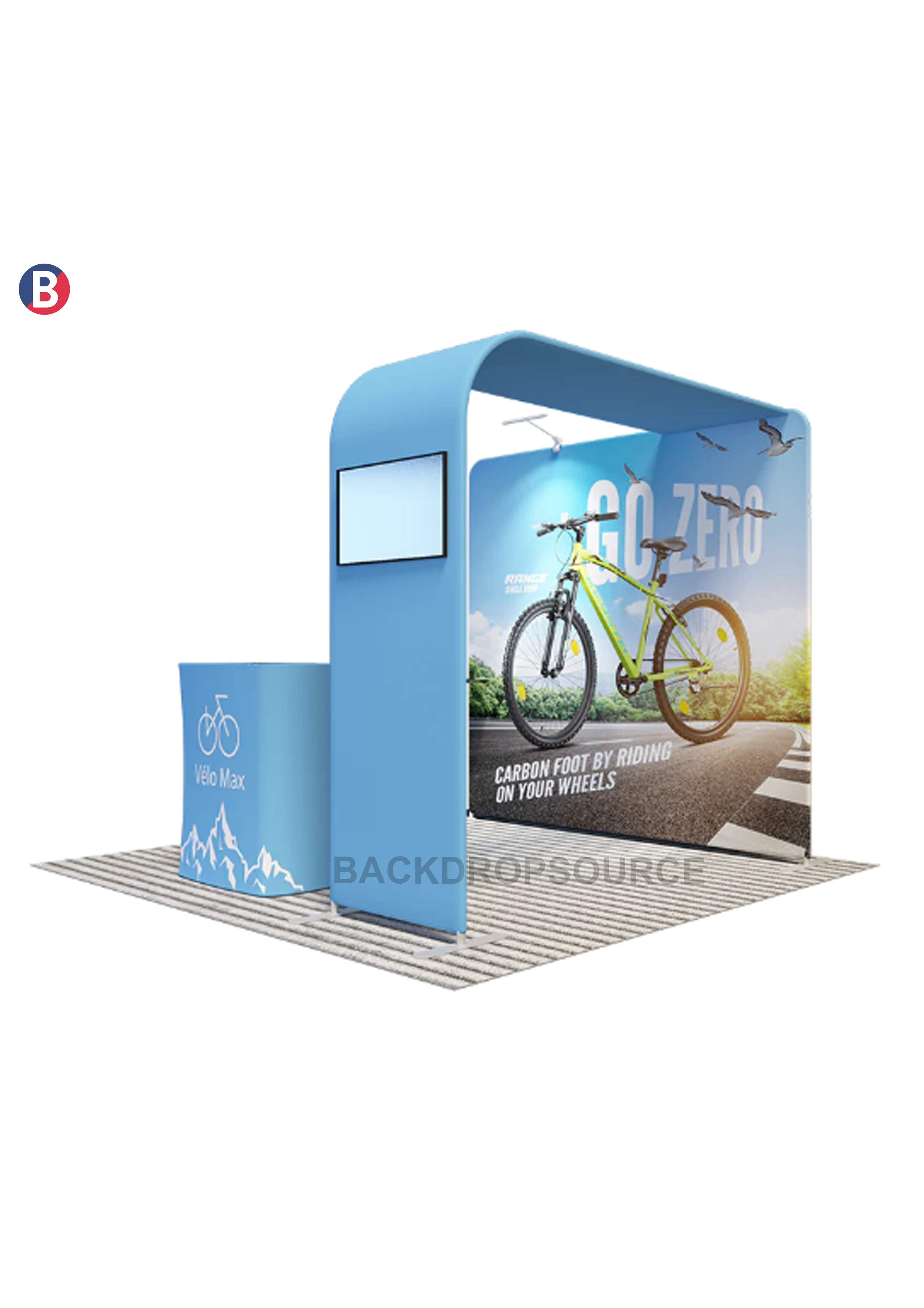 Economy L Arch TV Display Exhibition Kit for 10ft Wide Booths