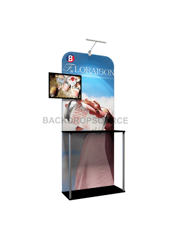 Exhibit Display stand with Shelves & TV mount