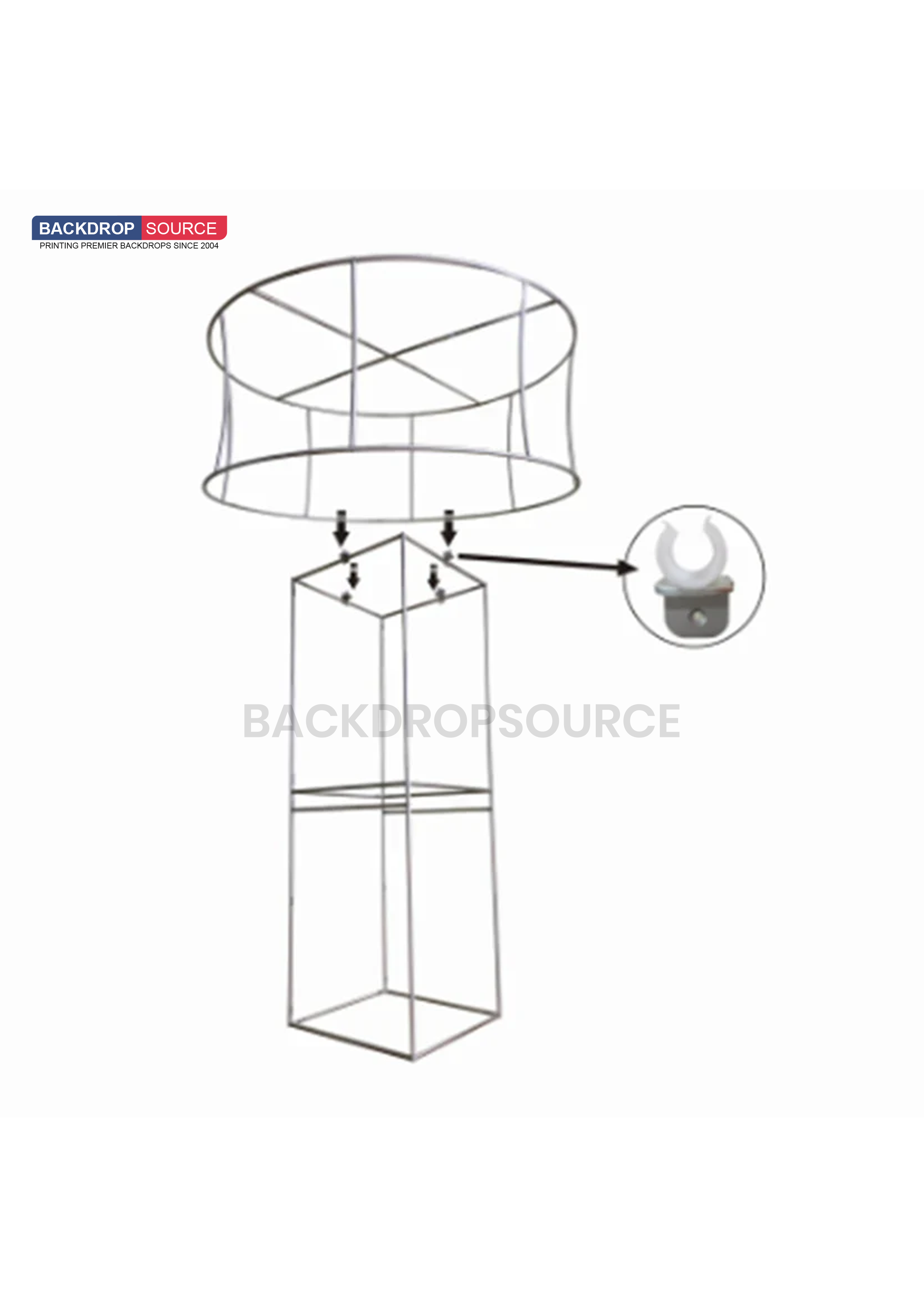 Fabric Tower Column Stand with Circle