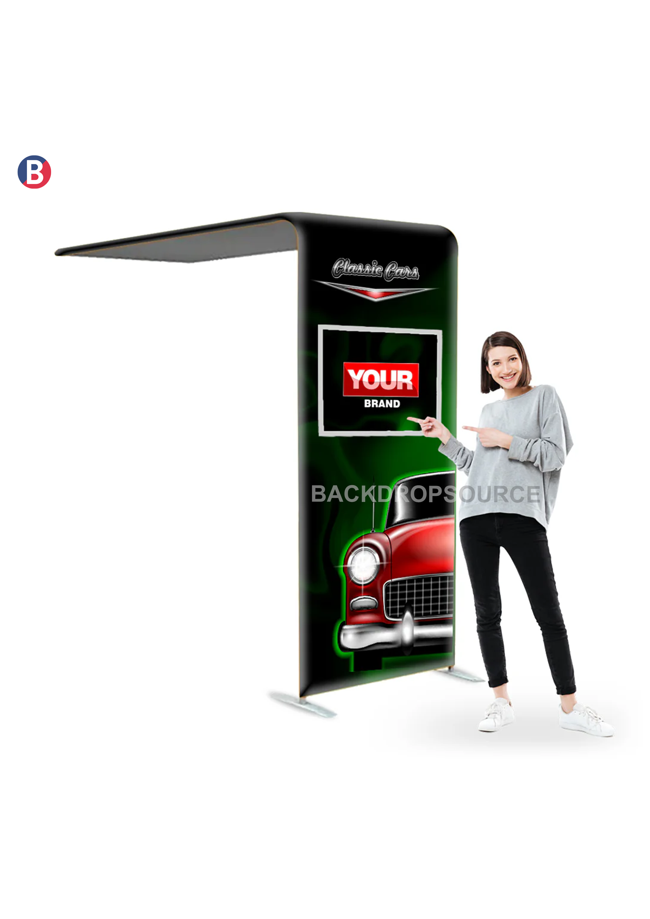 L-Shaped Arch Tube Fabric Display