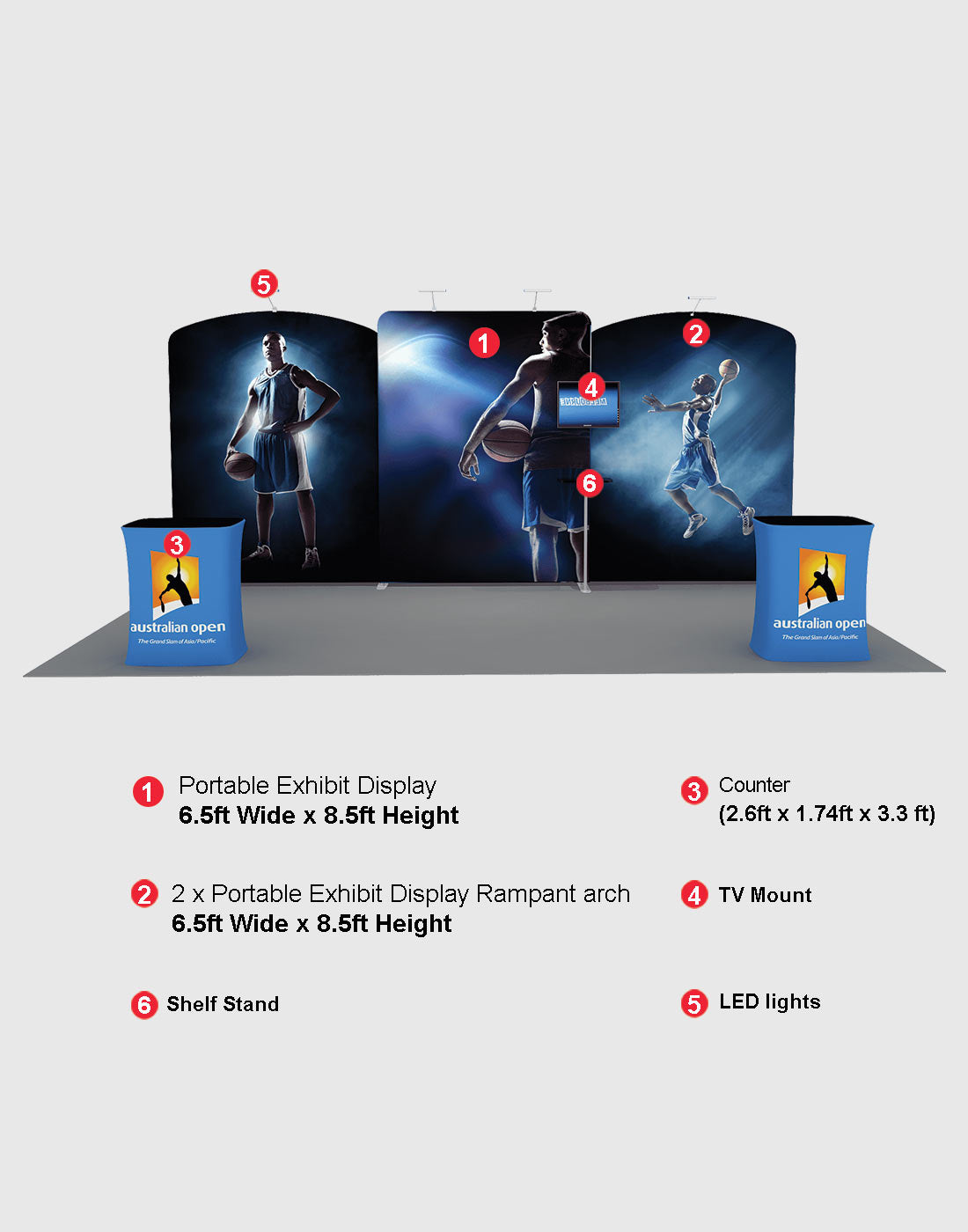 Portable Exhibit Display 20ft - Model 10 - Backdropsource