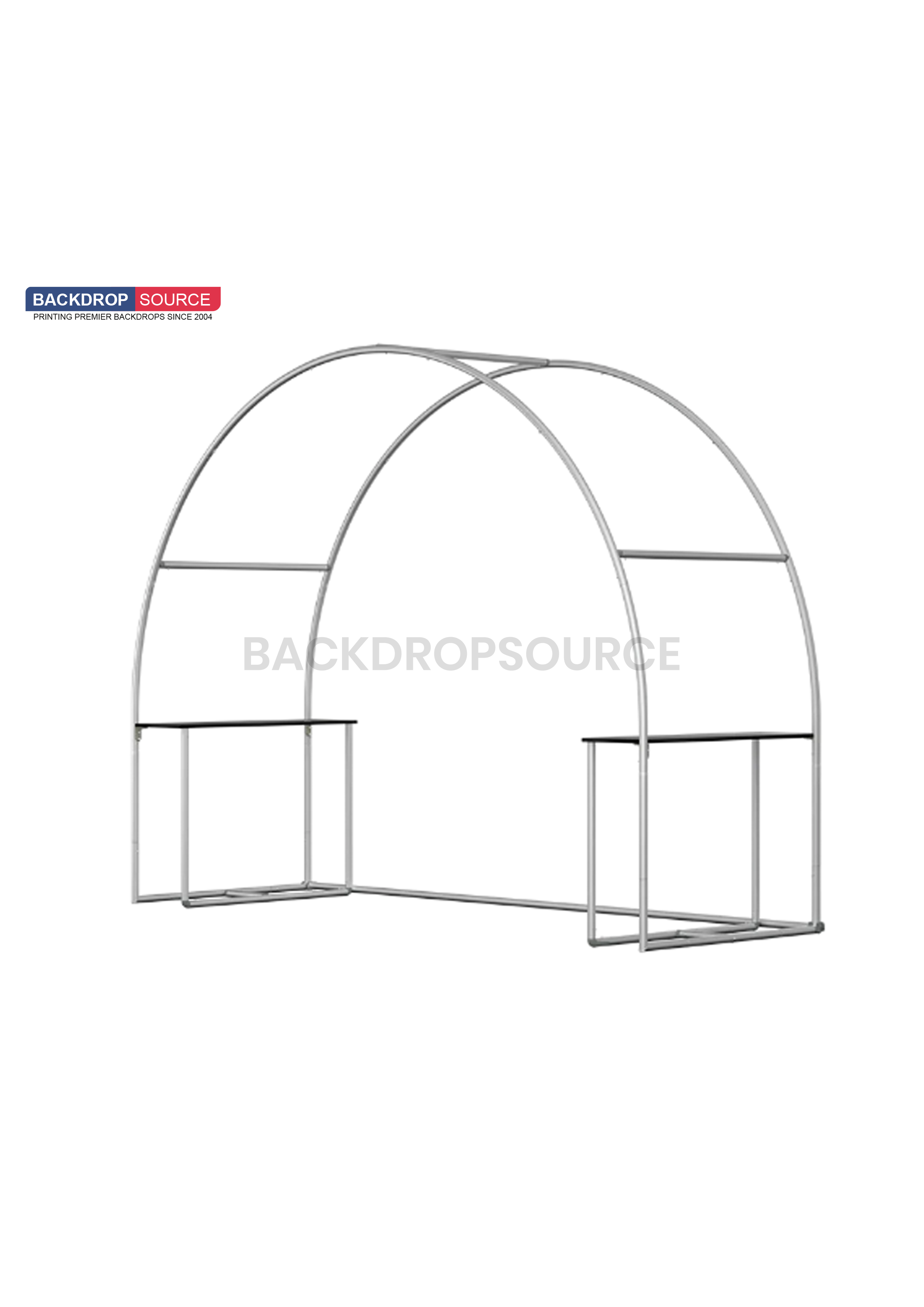 Stand fieristico ad arco tondo con mensola