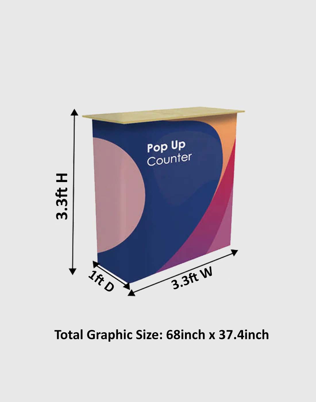 Table Pop Up Fabric Display Counter (For Podium & Booth Exhibitions)