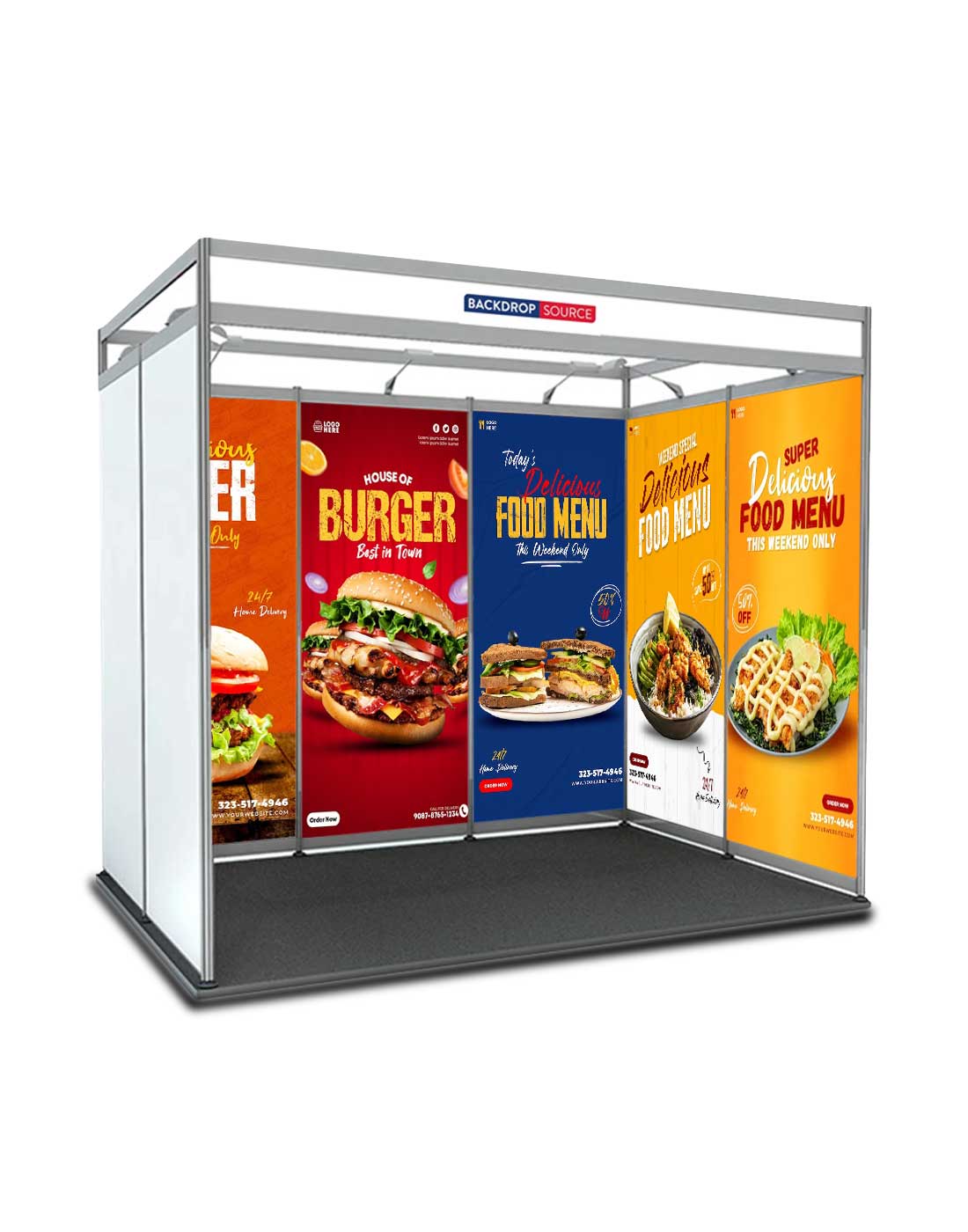 Shell Scheme Exhibition Graphics for 10ft Wide x 10ft Depth Booth - Backdropsource