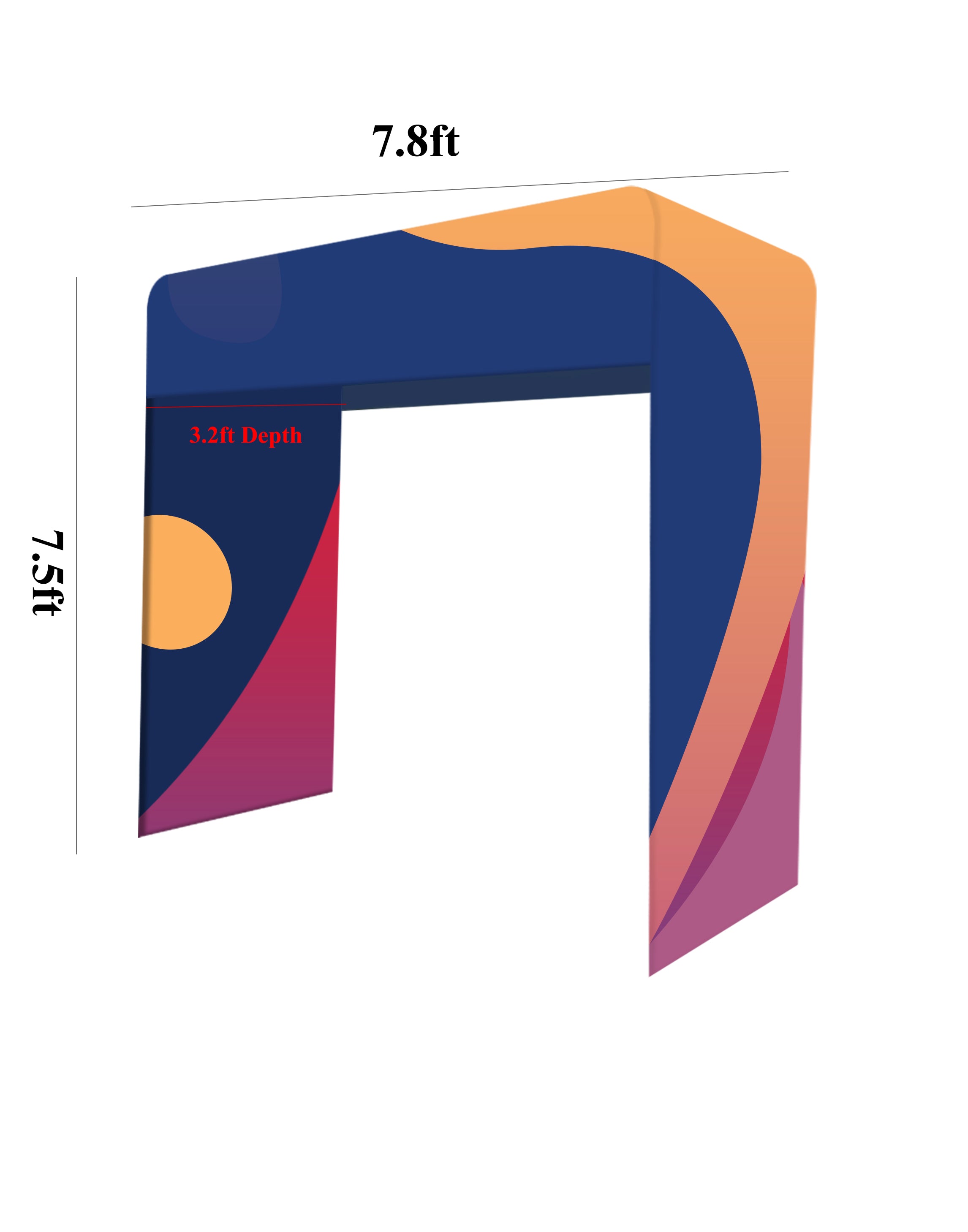 Square Shape Tension Fabric Display Arch With Header - Backdropsource