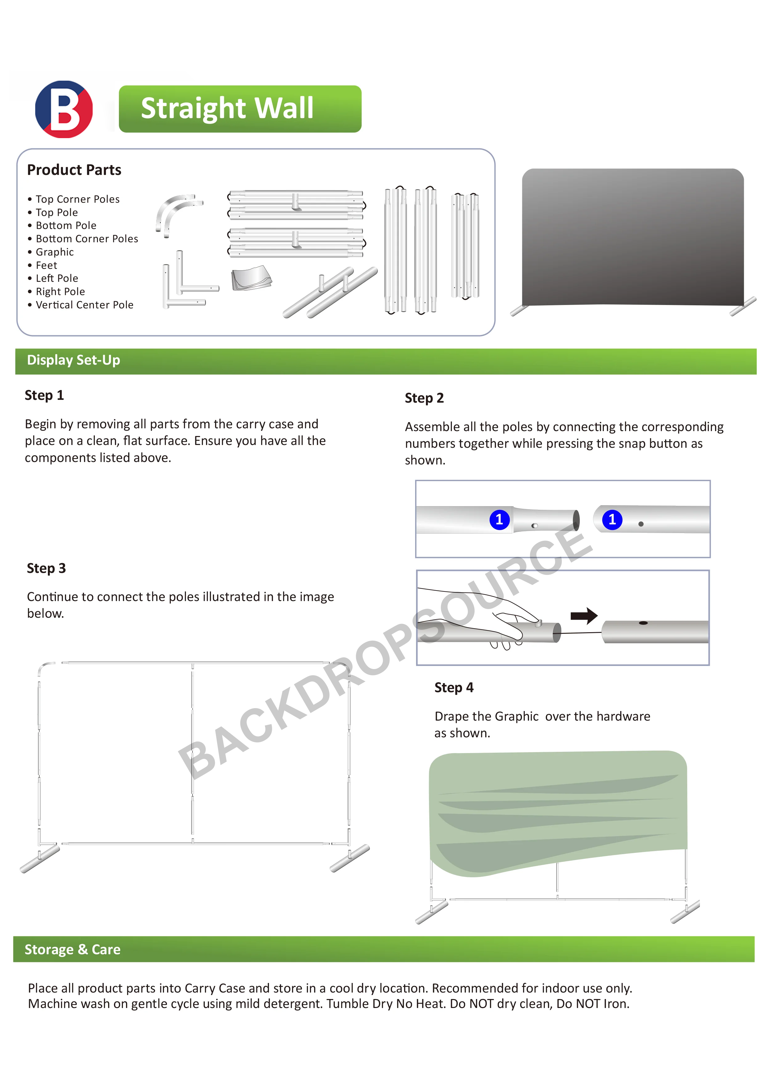 Straight Tension Fabric Backdrop Media Wall