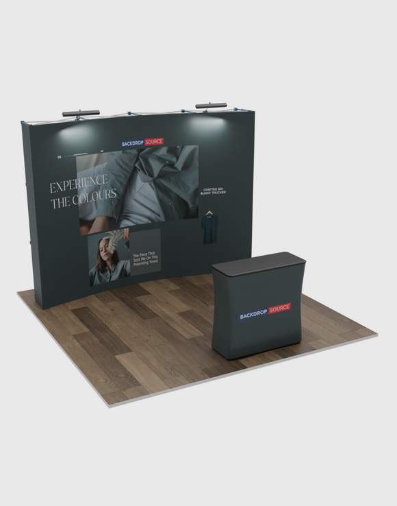 10ft x 10ft Curved Popup Exhibit Pro 3-in-1 Display Kit with Illume Lights