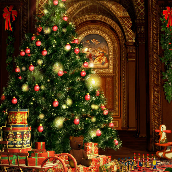 Christmas Gifts Backdrop - Backdropsource