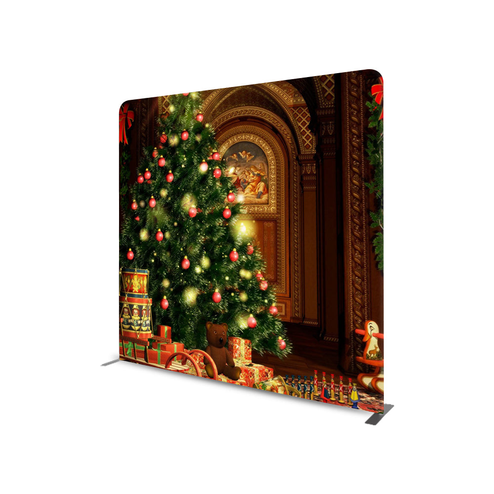 Christmas Room Decoration STRAIGHT TENSION FABRIC MEDIA WALL - Backdropsource