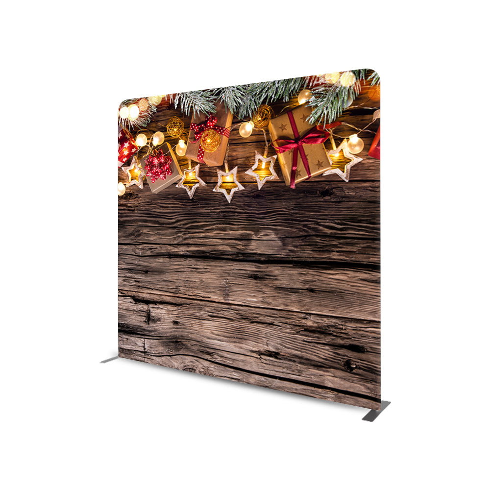 Christmas Decor Lights STRAIGHT TENSION FABRIC MEDIA WALL - Backdropsource