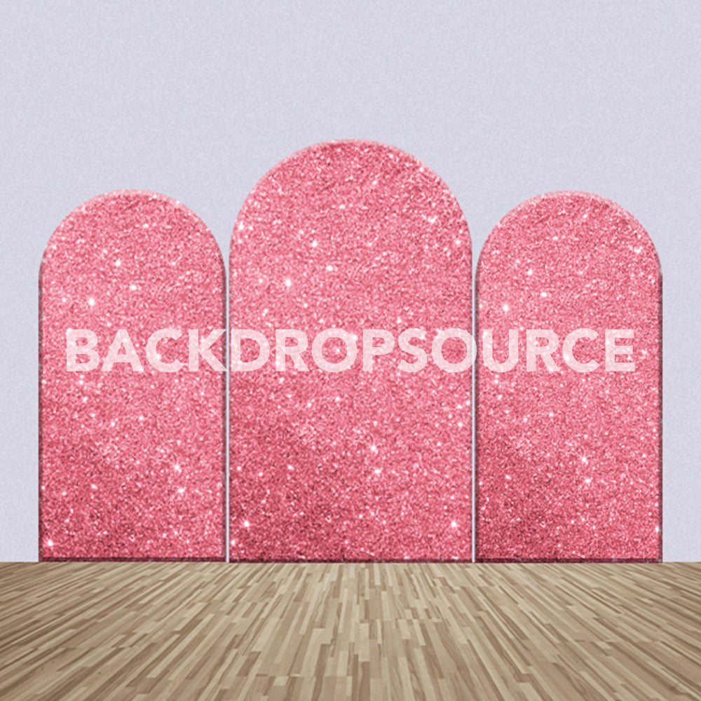 Glittery Pink Themed Party Backdrop Media Sets for Birthday / Events/ Weddings - Backdropsource