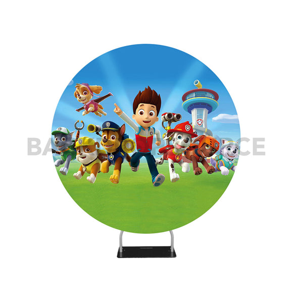 Paw Patrol Themed Circle Round Photo Booth Backdrop - Backdropsource