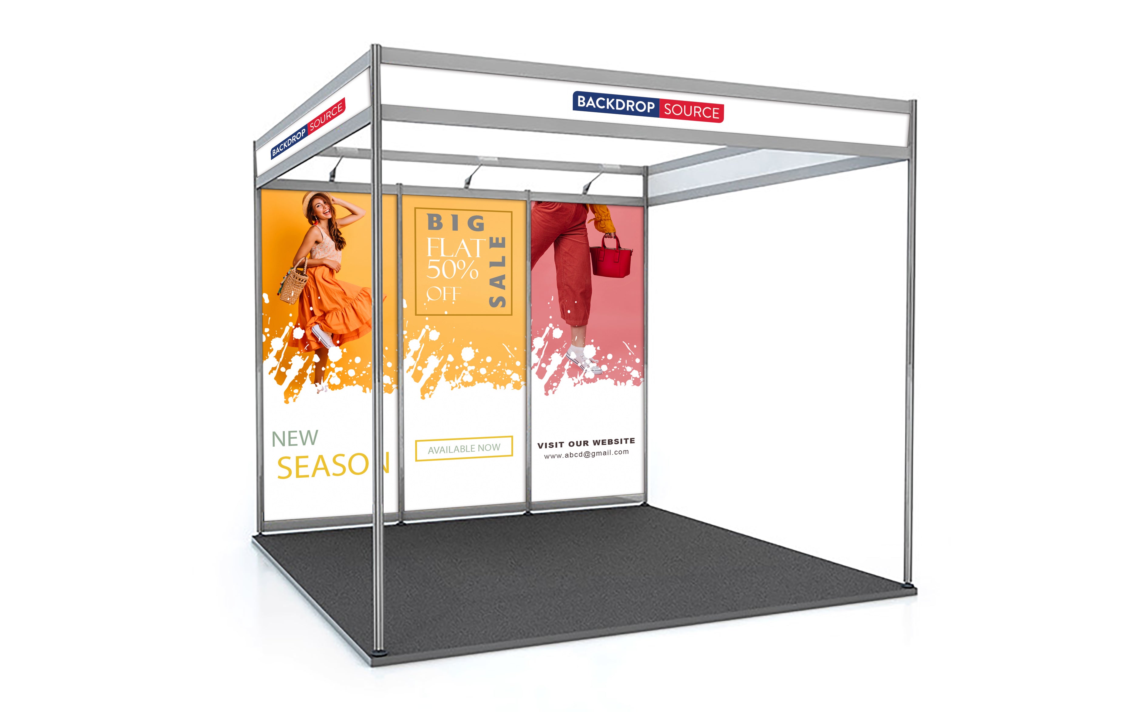 Shell Scheme Exhibition Graphics for 10ft Wide x 10ft Depth Booth - Backdropsource