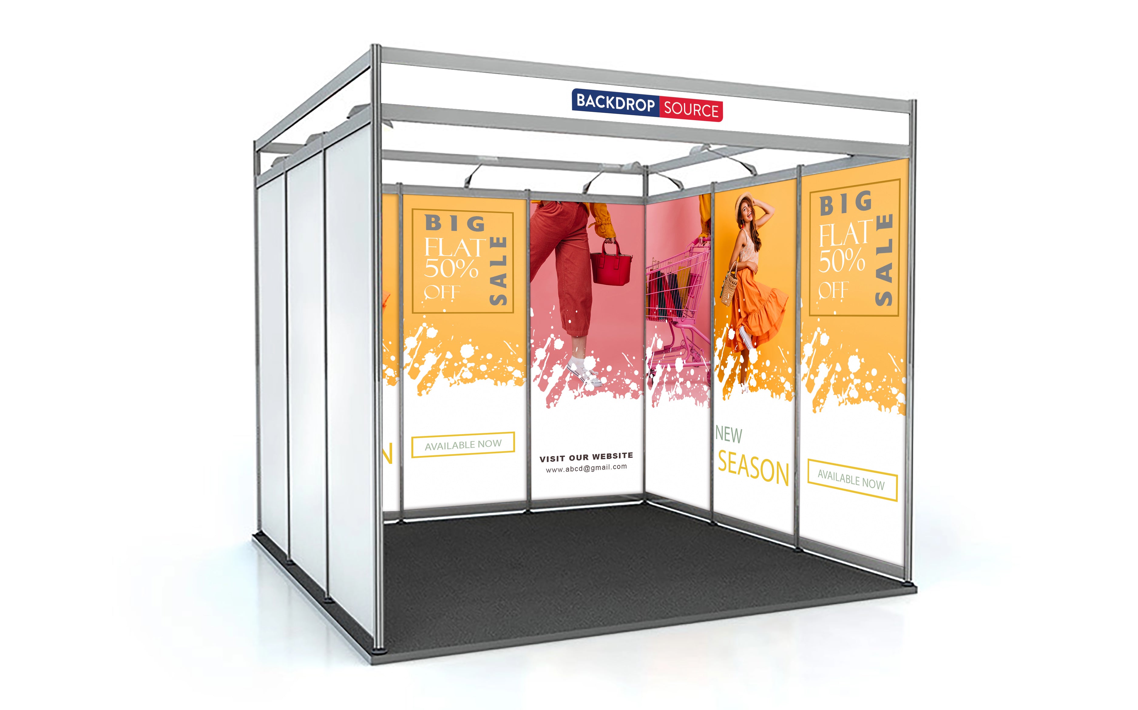 Shell Scheme Exhibition Graphics for 10ft Wide x 10ft Depth Booth - Backdropsource