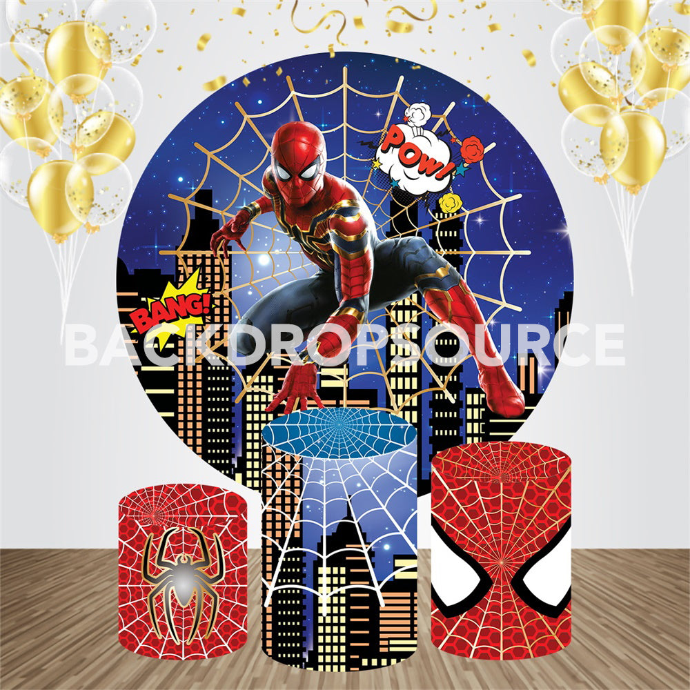 Spider Man Event Party Round Backdrop Kit - Backdropsource