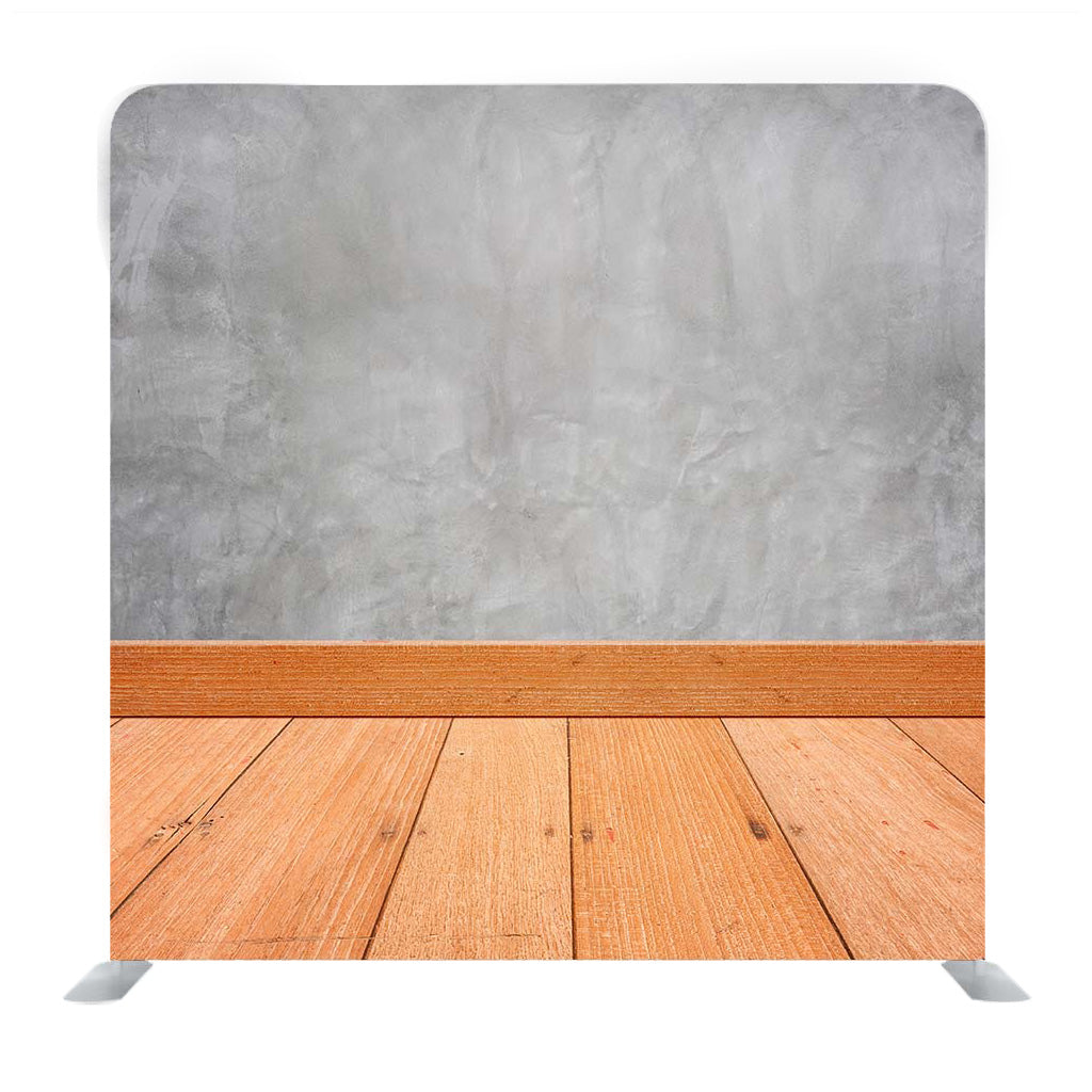 Concrete Wall With Wooden Floor Media Wall - Backdropsource