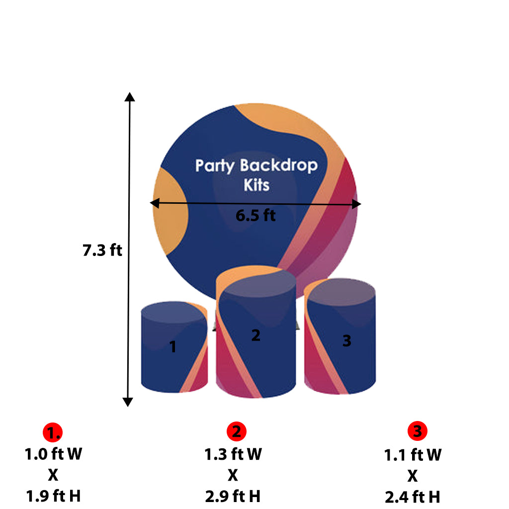 Customized Round Backdrop Kits with Counter for Birthday Parties & Events - Backdropsource