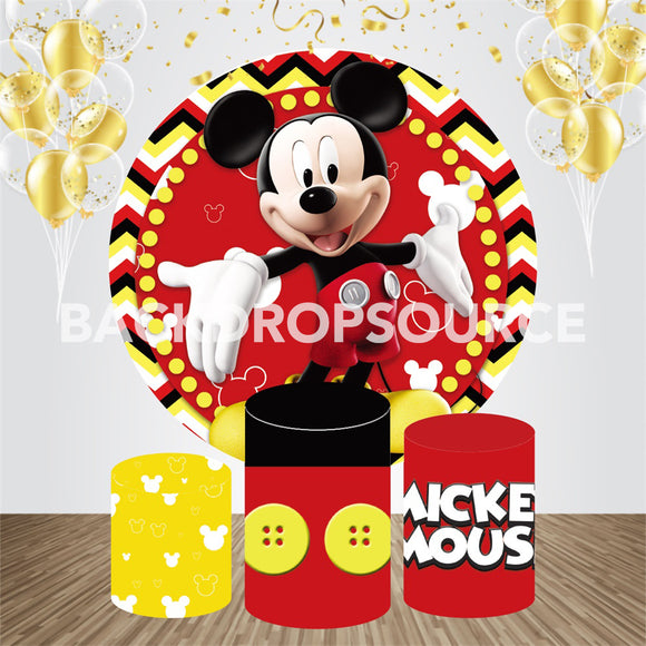 Mickey Mouse Themed  Event Party Round Backdrop Kit - Backdropsource