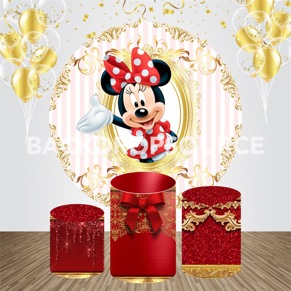 Mickey Mouse Themed  Event Party Round Backdrop Kit - Backdropsource