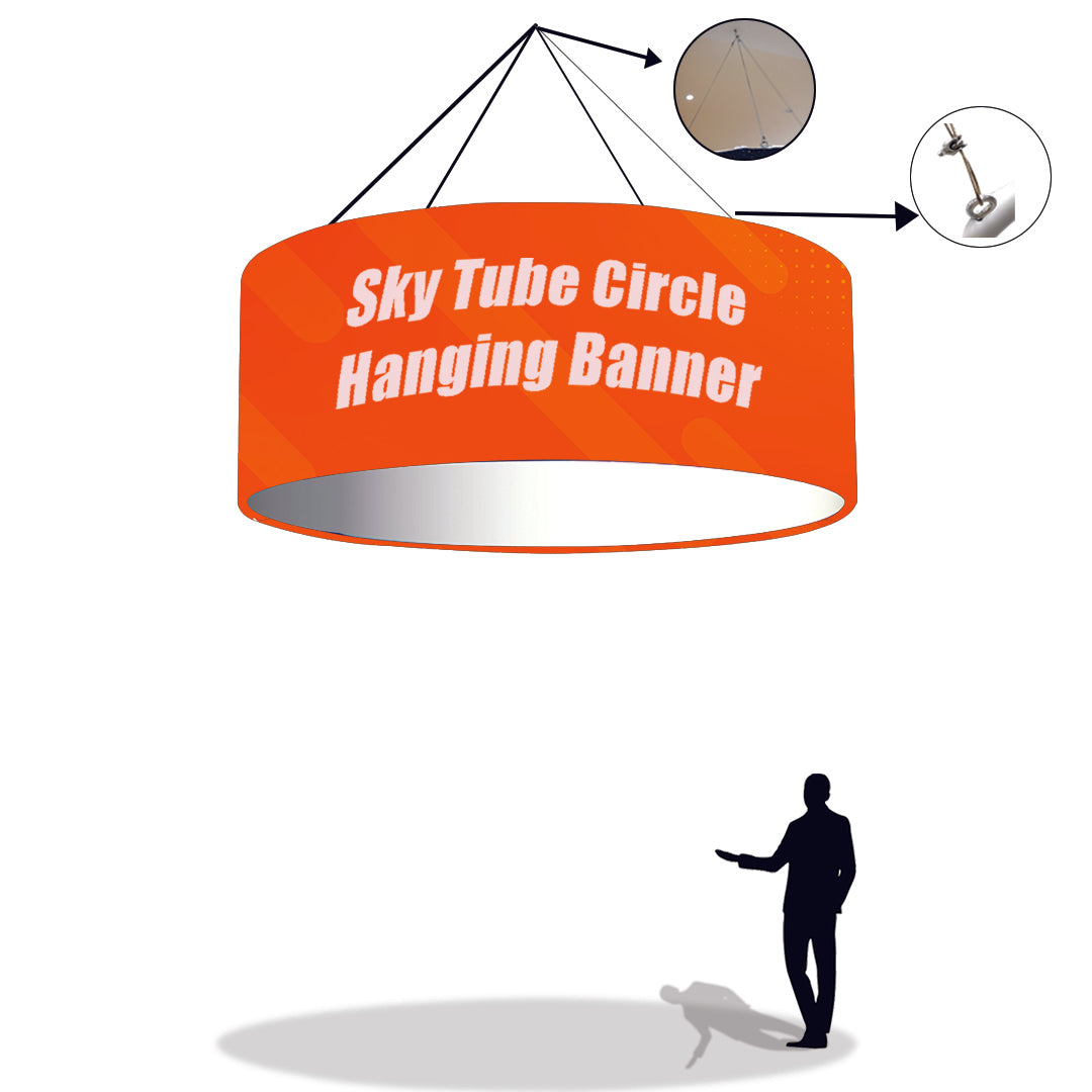 Sky Tube Circle Hanging Banner - Backdropsource