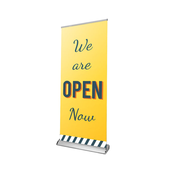 We are Open / Closed Retractable Banner - 01 - Backdropsource