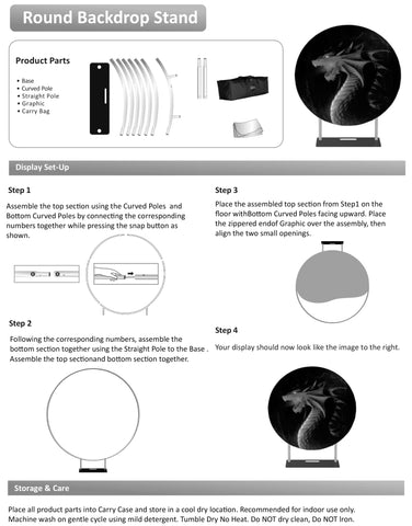 Pre Designed Round Frame Stand for Parties/ Events/ Weddings - Backdropsource